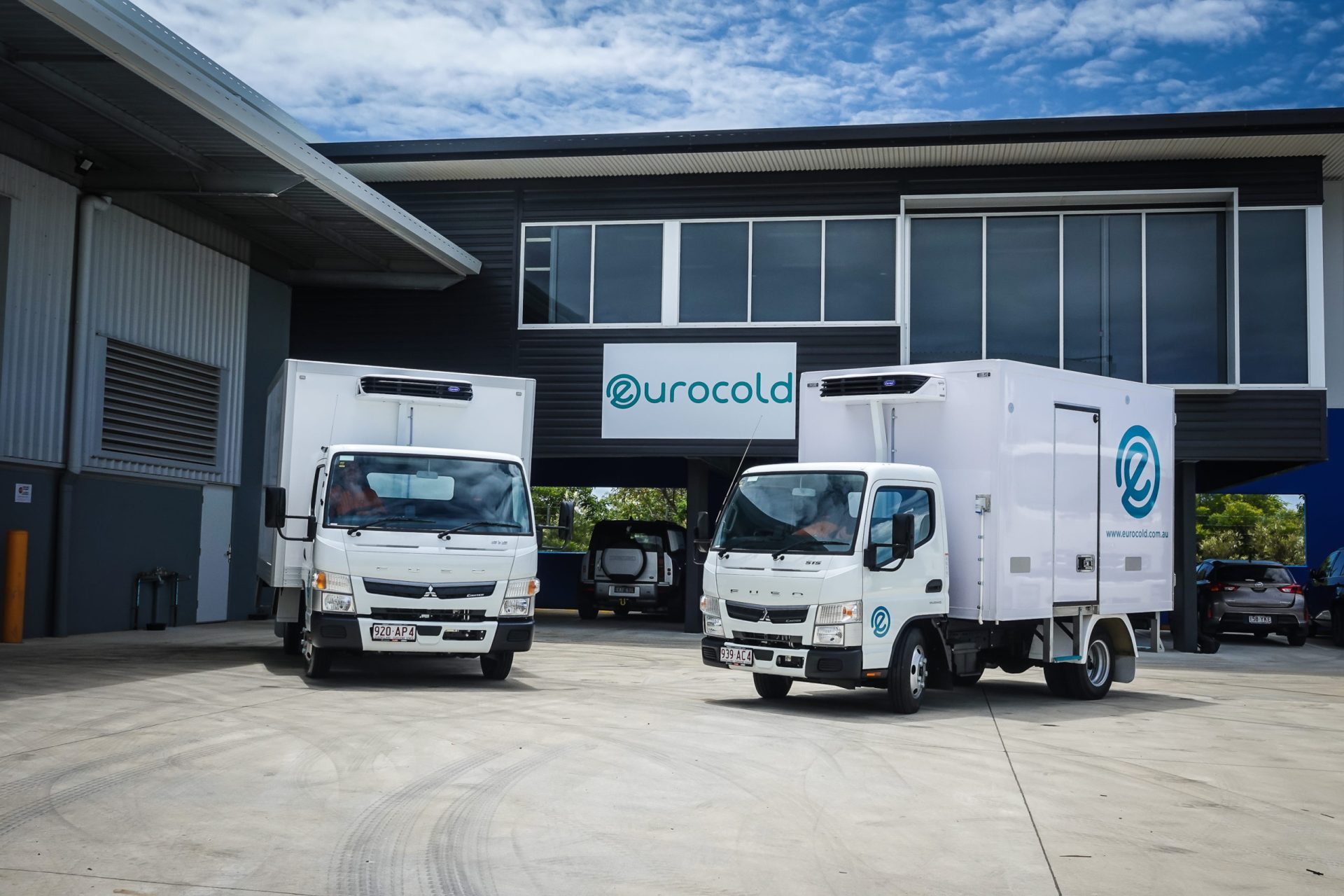Eurocold 4 pallet refrigerated trucks with Fuso chassis and Carrier fridges