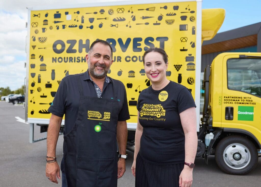OzHarvest CEO CookOff Avraam Solomon with Michaela Windsor